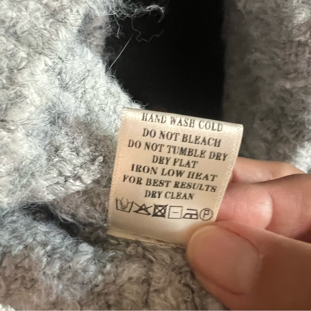 Very J Color block Sweater Womens L Beige/blue/gray Grandmacore Coastal - Picture 5 of 5
